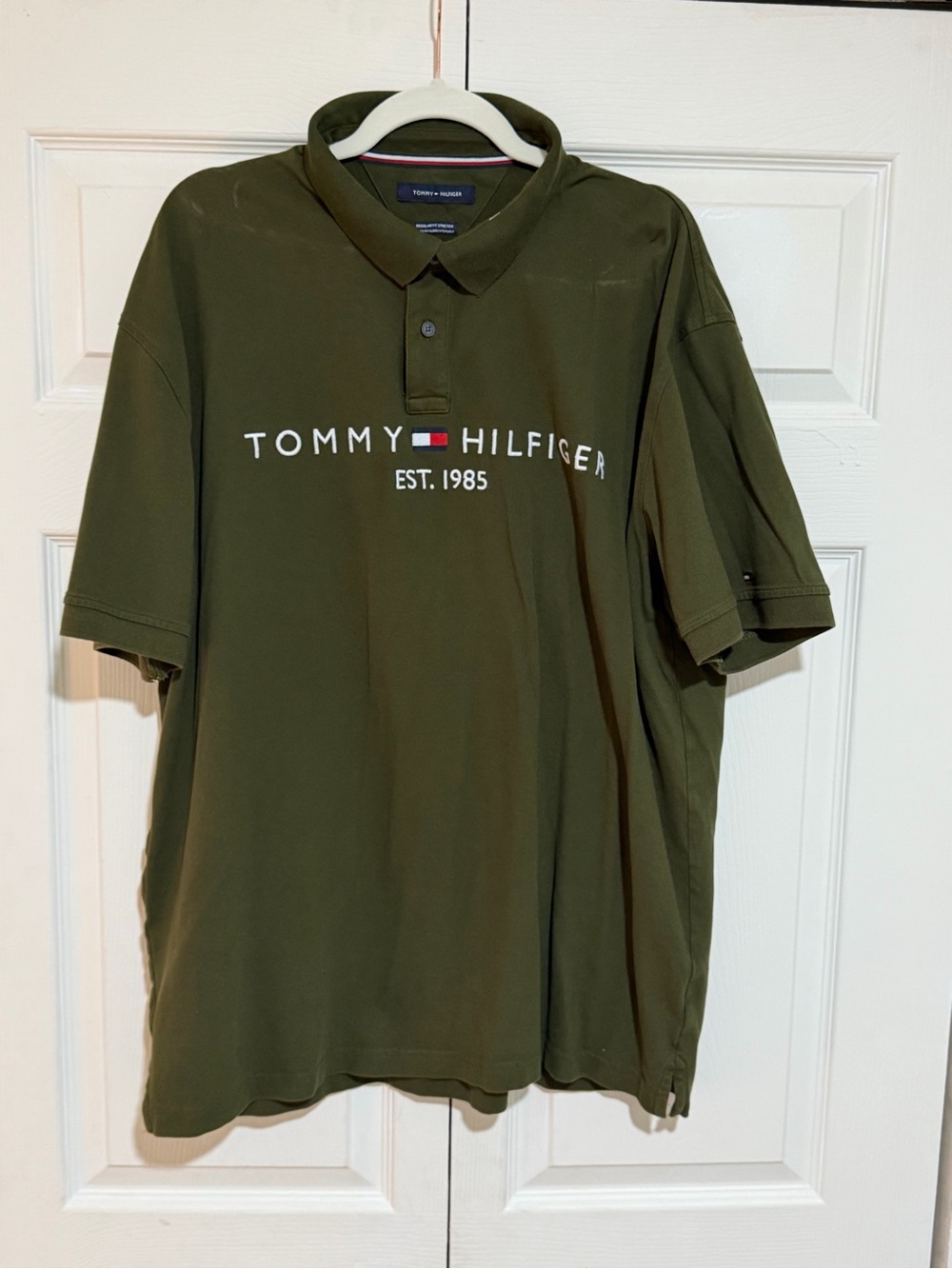 Tommy Hilfiger Men's Olive Polo with Chest Logo XXL